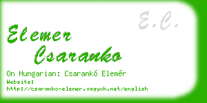 elemer csaranko business card