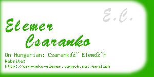 elemer csaranko business card